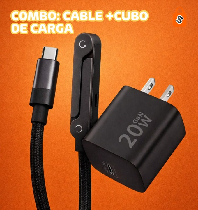 CABLE CARGADOR CON SOPORTE INVISIBLE - COMBO
